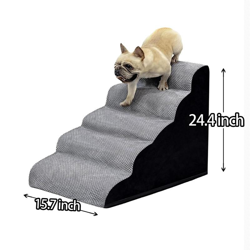 Pet Stairs for High Bed,4-5 Steps Dog Stairs Portable Indoor High Density Foam Removable Washable Cover Dog Ramp for Puppies, Older, and Injured Pets,Dog Furniture Couch Bed